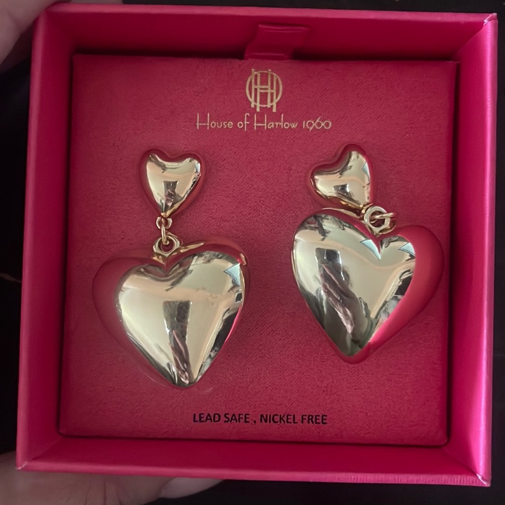 House of Harlow heart earrings never worn